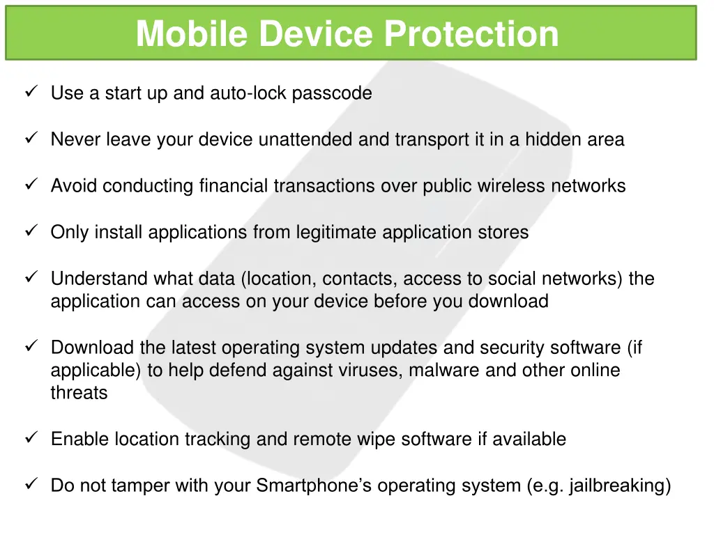 mobile device protection