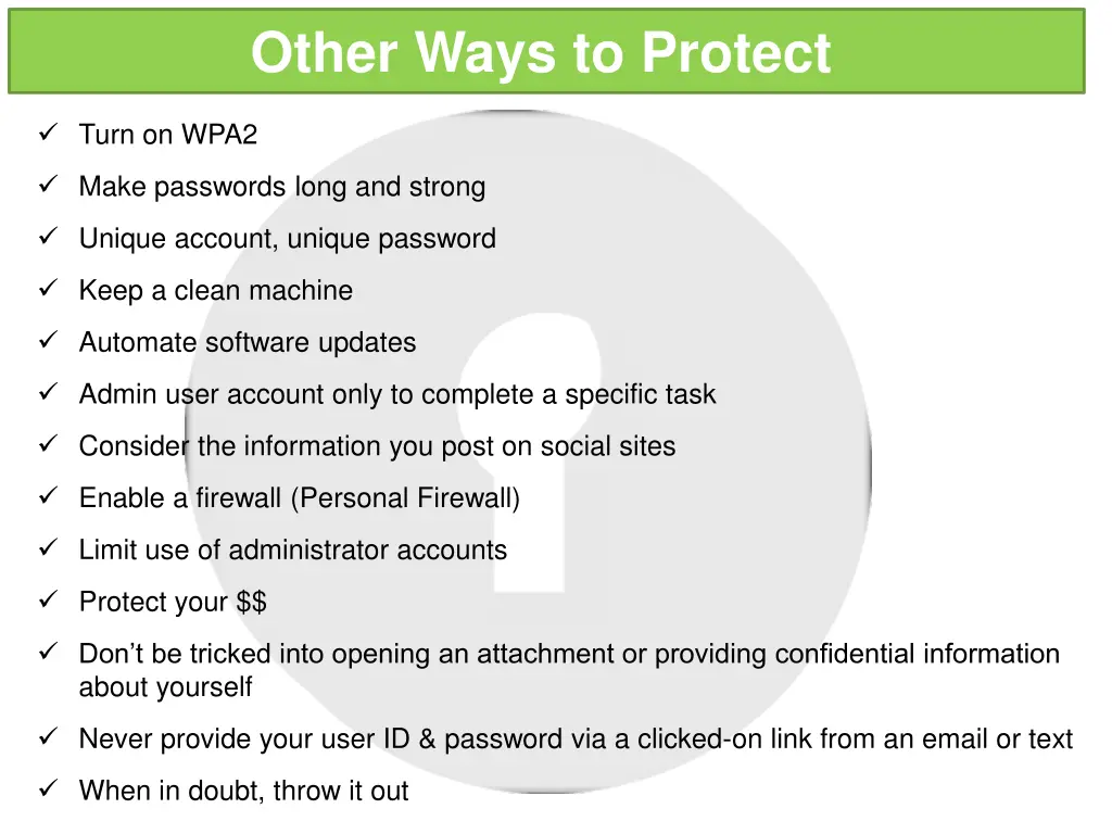 other ways to protect