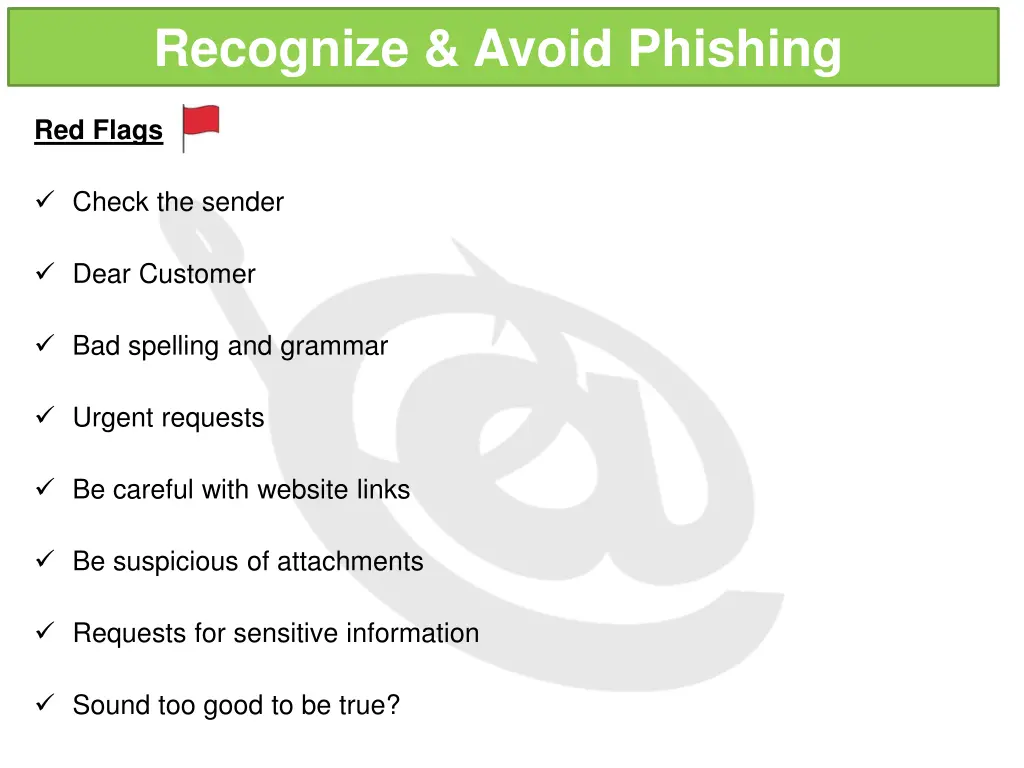 recognize avoid phishing