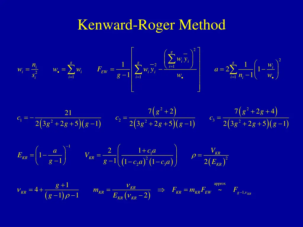 kenward roger method