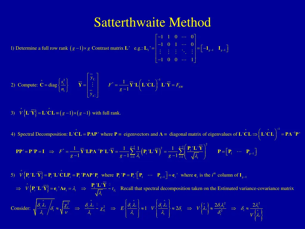 satterthwaite method