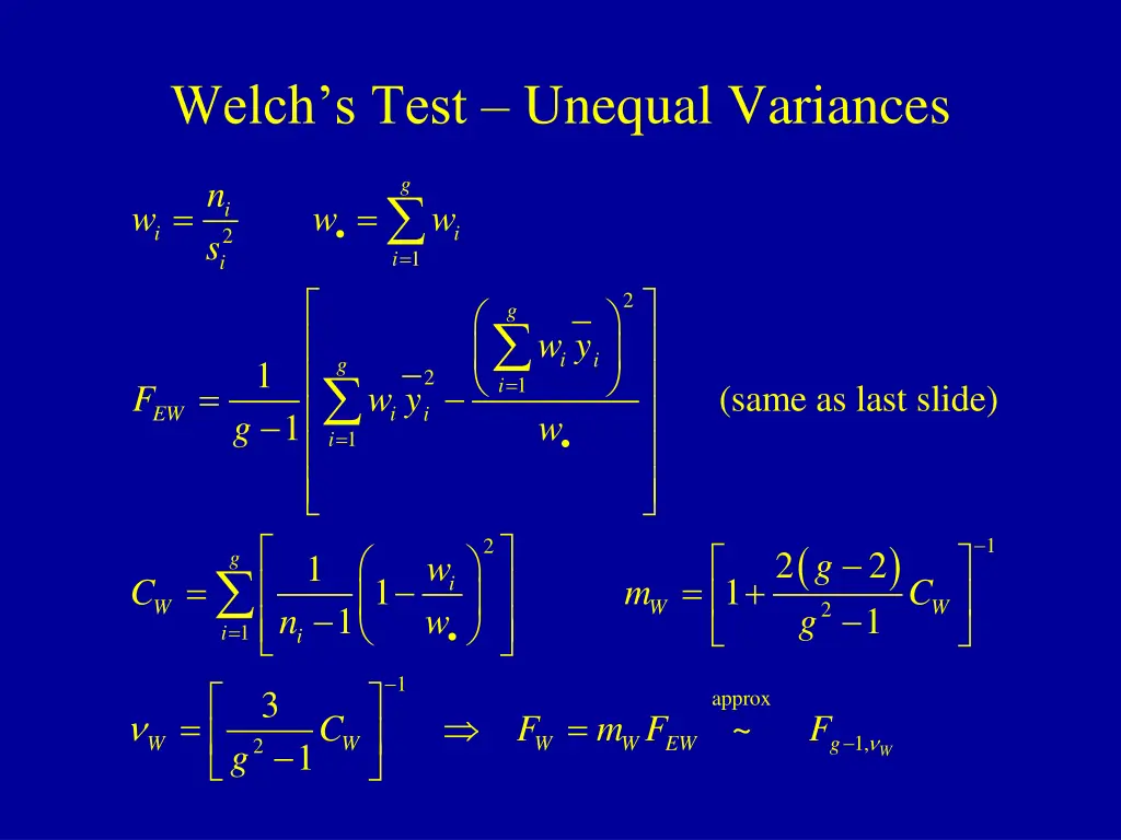 welch s test unequal variances