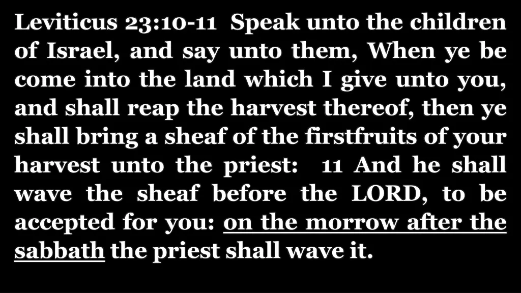 leviticus 23 10 11 speak unto the children