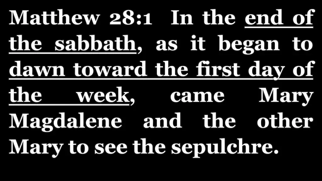 matthew 28 1 in the end of the sabbath