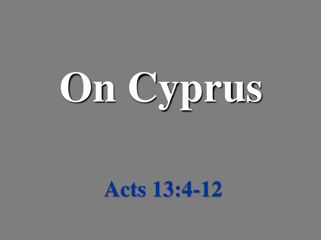 on cyprus