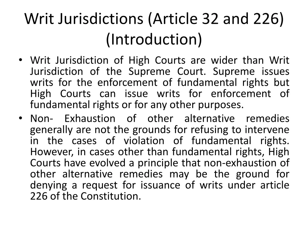 writ jurisdictions article