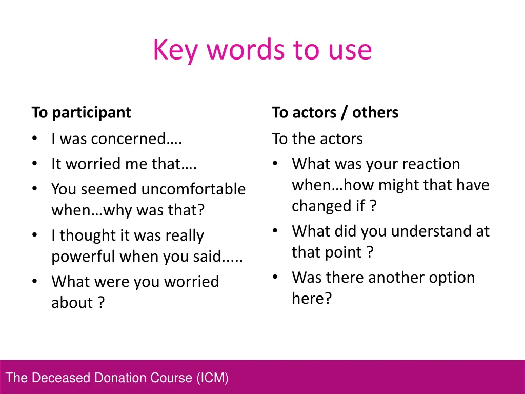 key words to use