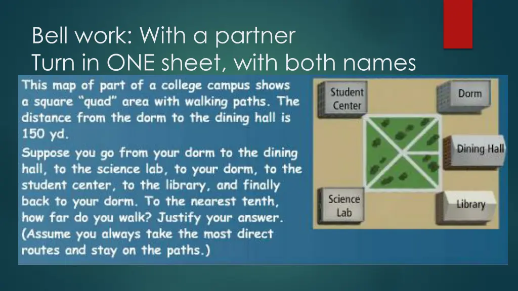 bell work with a partner turn in one sheet with