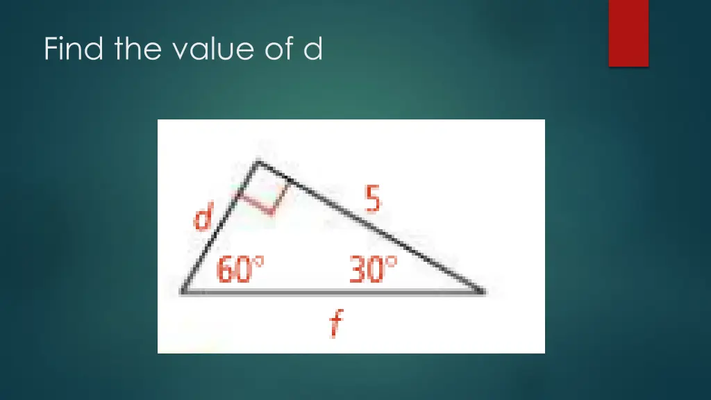 find the value of d