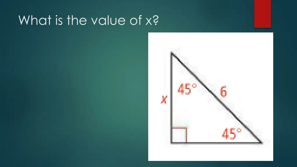what is the value of x