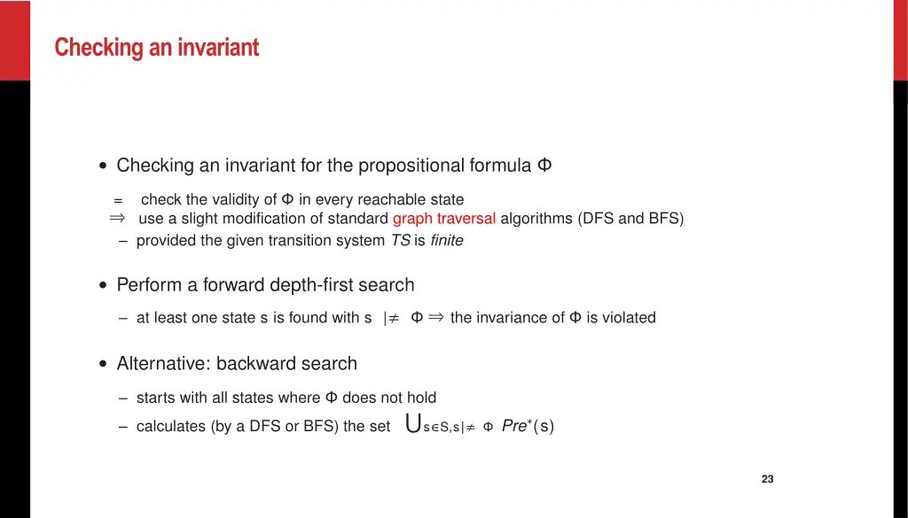 checking an invariant