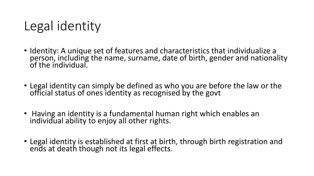 legal identity