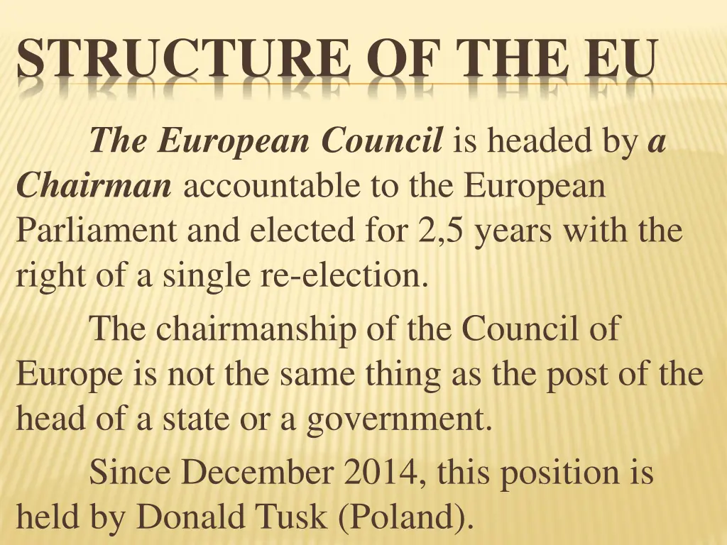 structure of the eu 8