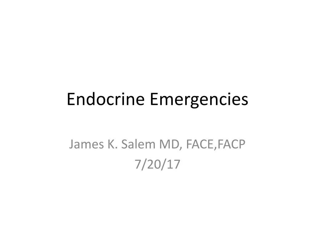 endocrine emergencies