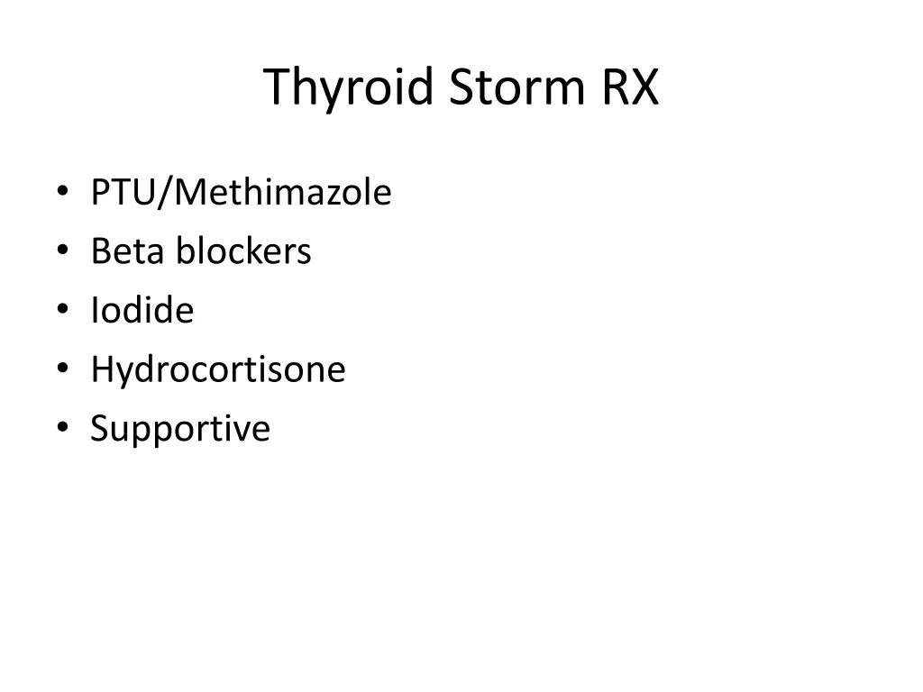 thyroid storm rx