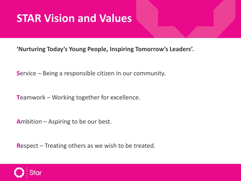 star vision and values