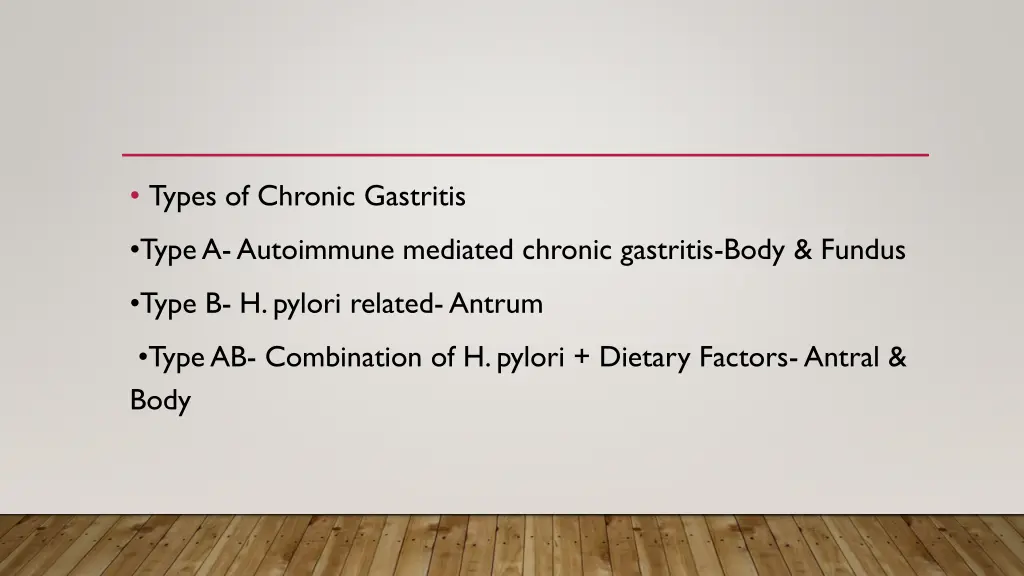 types of chronic gastritis