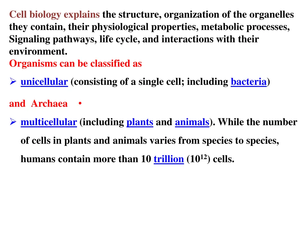 cell biology explains the structure organization