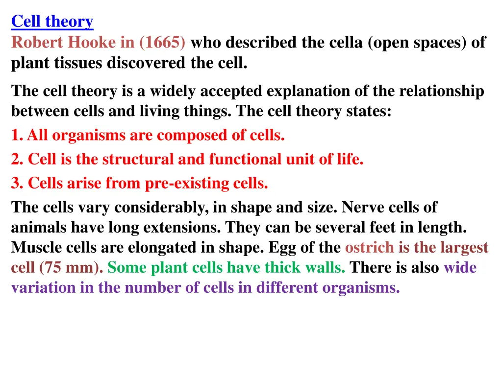 cell theory robert hooke in 1665 who described