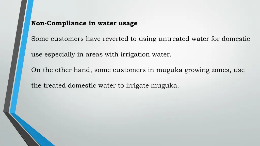 non compliance in water usage