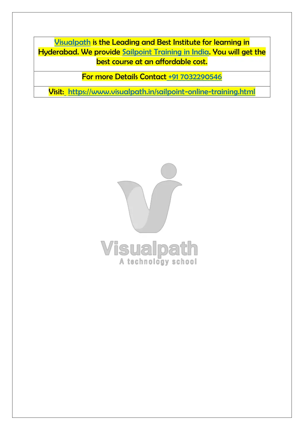 visualpath is the leading and best institute