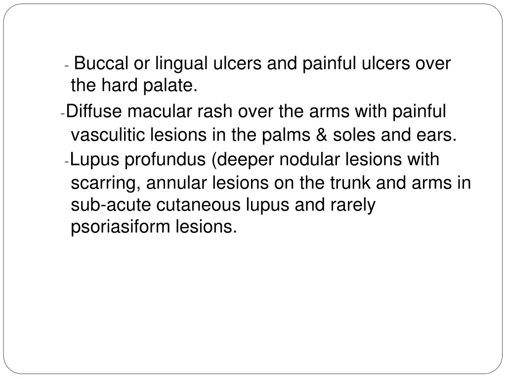 buccal or lingual ulcers and painful ulcers over