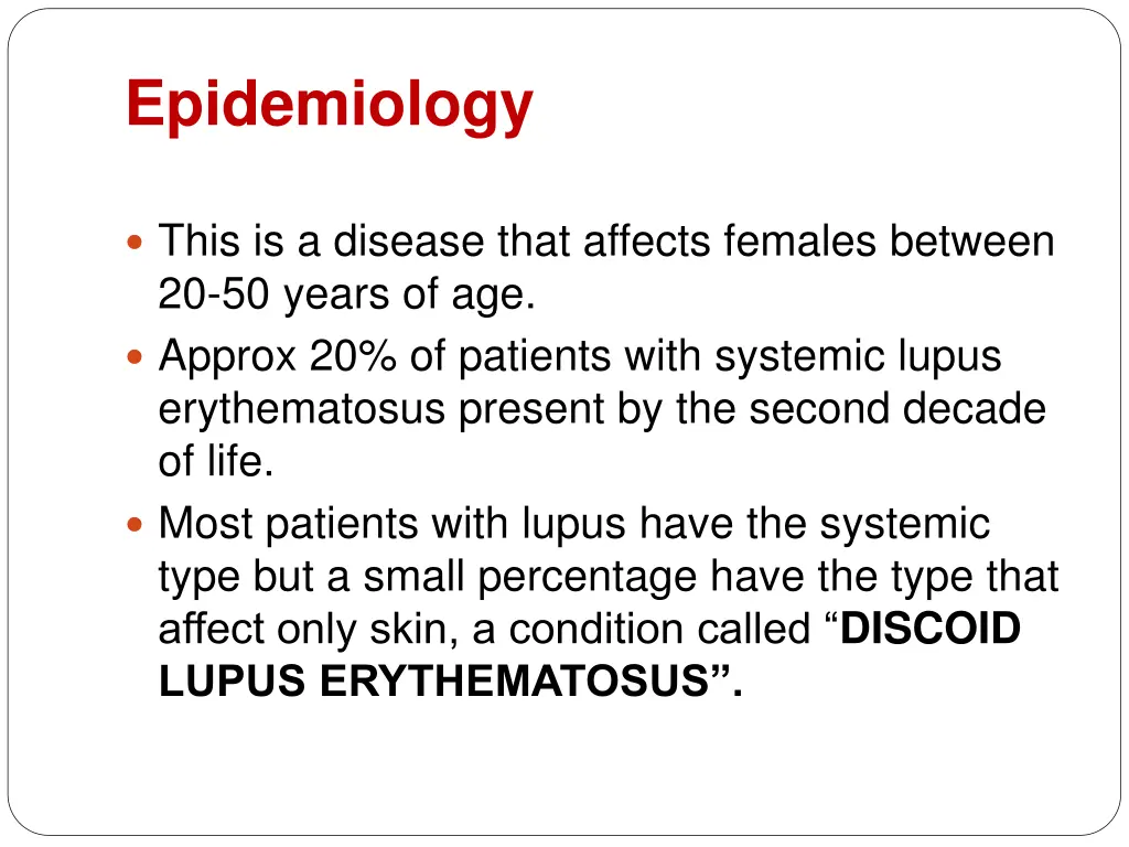 epidemiology