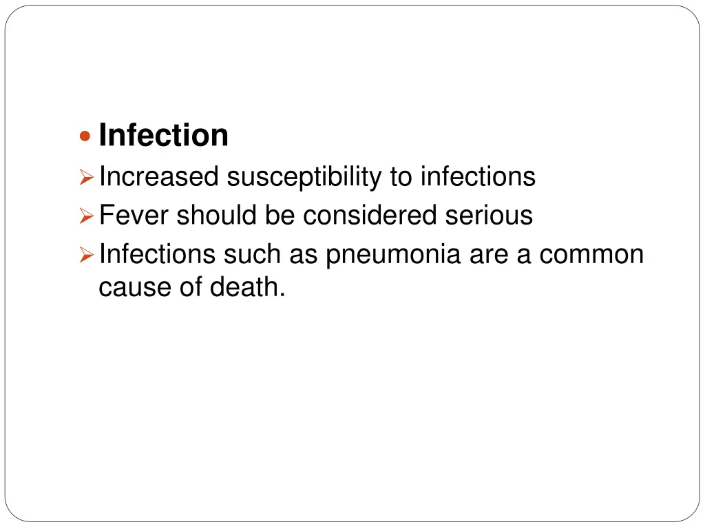 infection increased susceptibility to infections