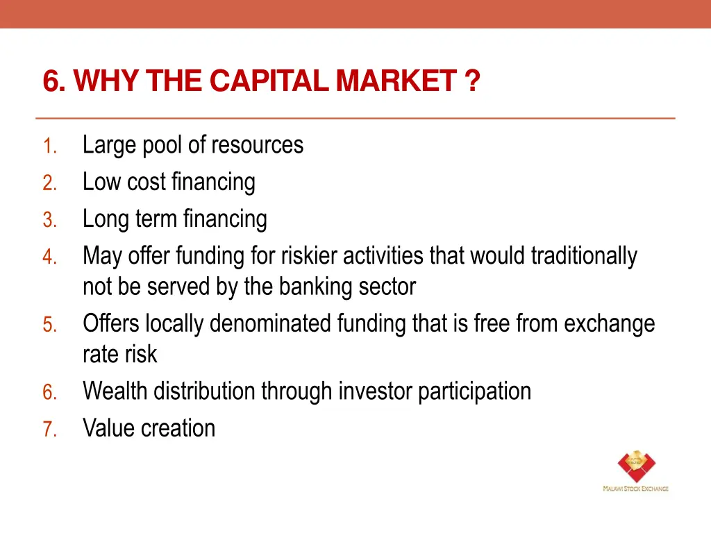 6 why the capital market