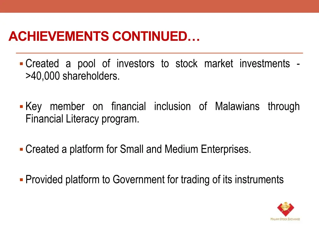achievements continued