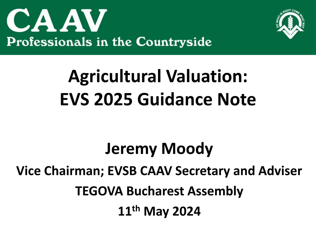 agricultural valuation evs 2025 guidance note