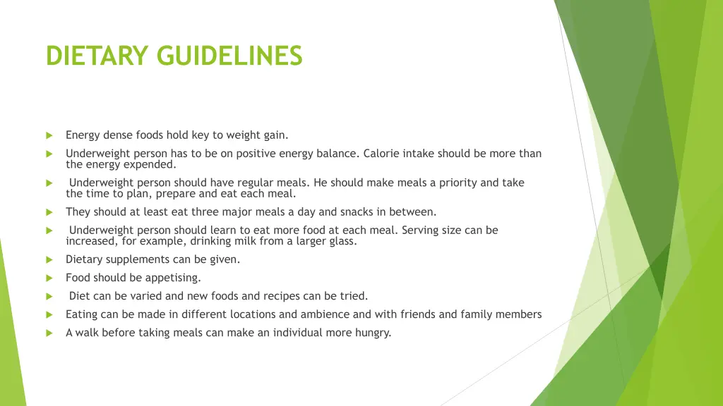dietary guidelines