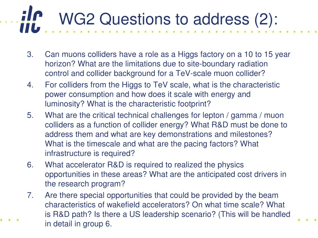 wg2 questions to address 2