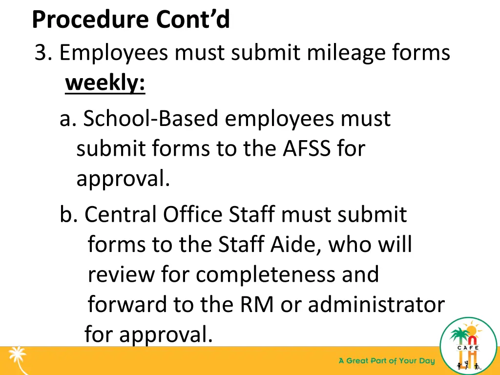 procedure cont d