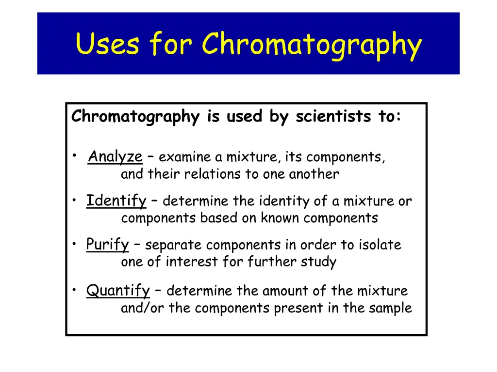 uses for chromatography