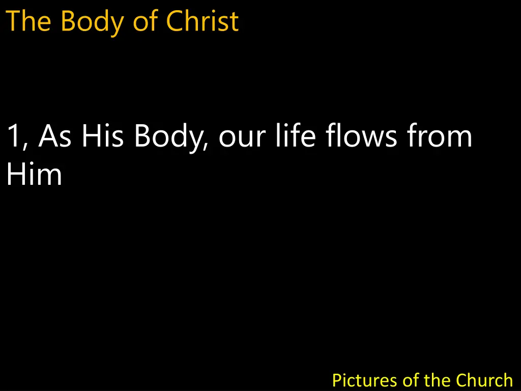 the body of christ 1