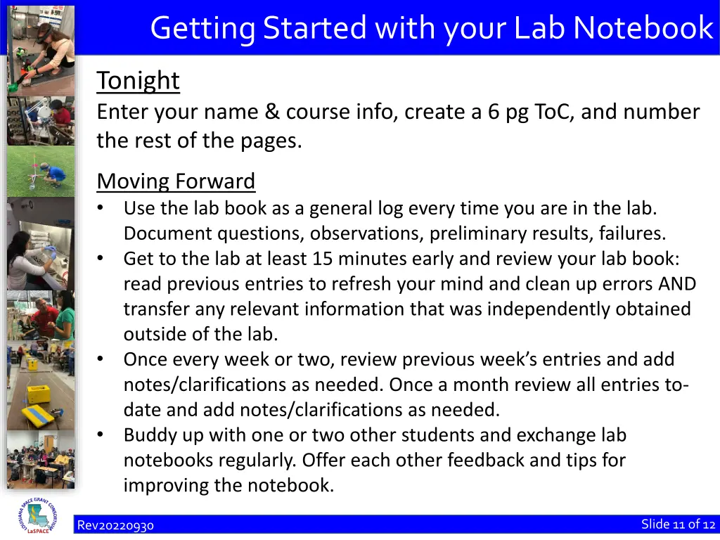 getting started with your lab notebook