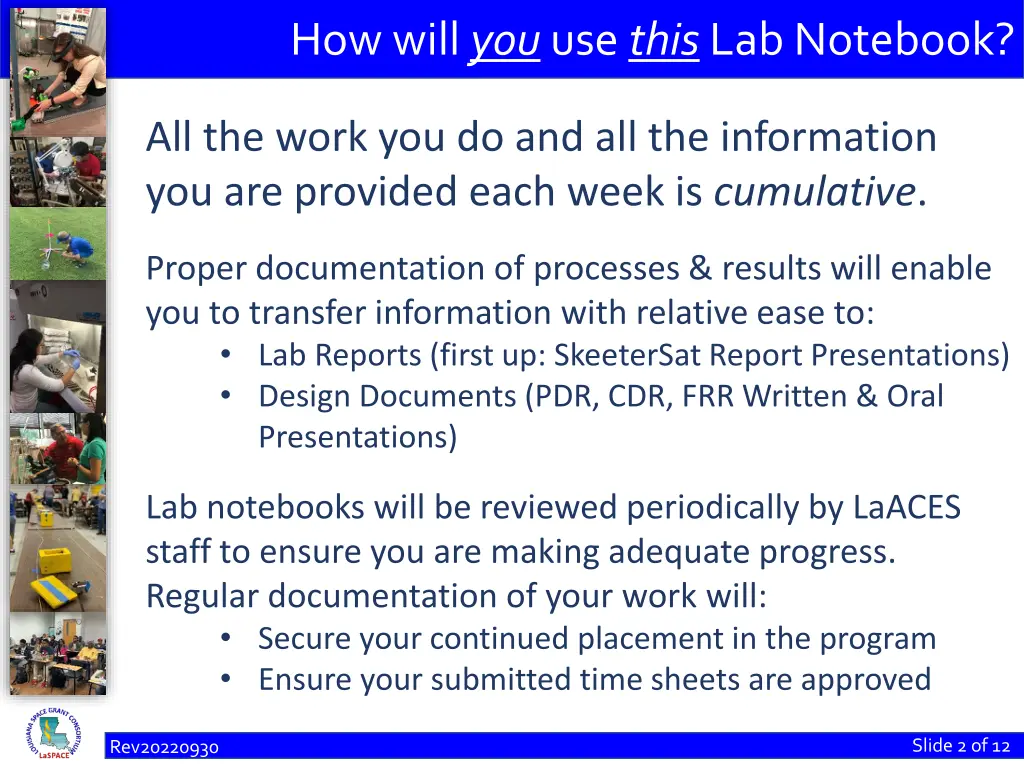 how will you use this lab notebook