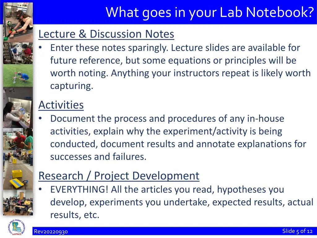 what goes in your lab notebook