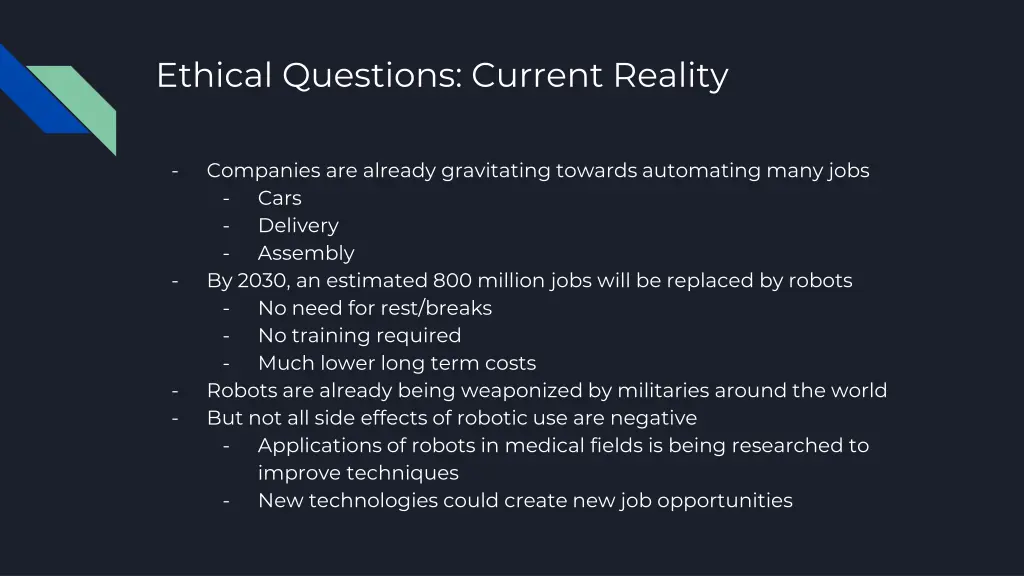 ethical questions current reality