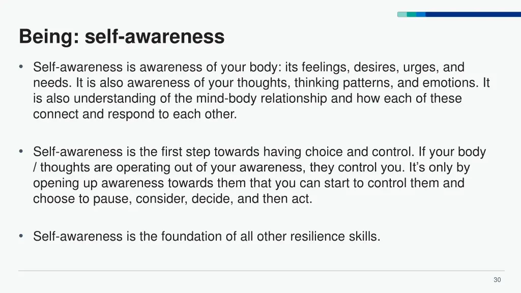 being self awareness