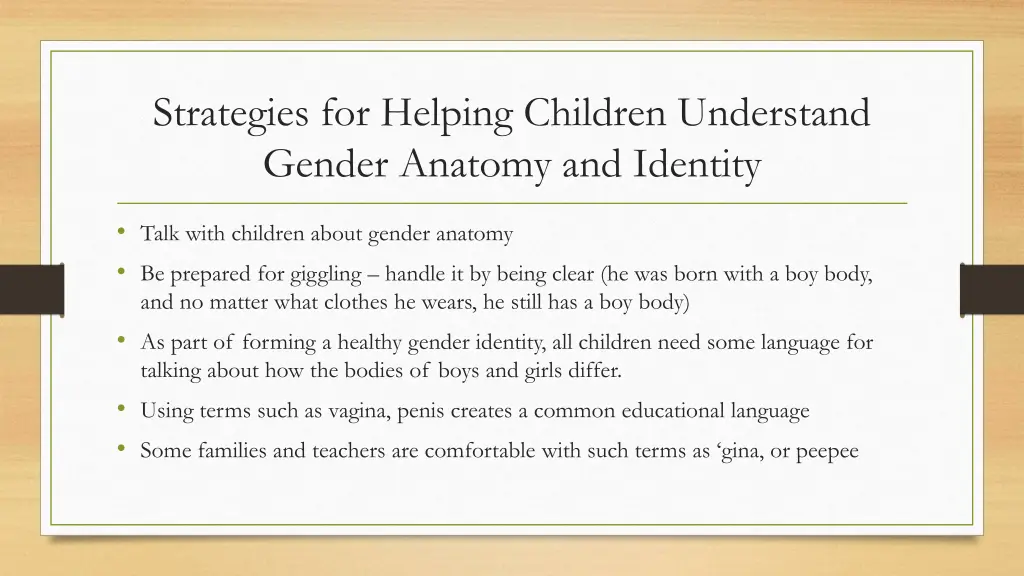 strategies for helping children understand gender