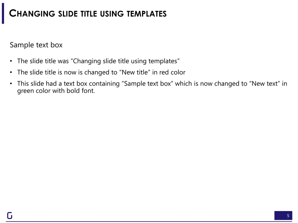 c hanging slide title using templates 1