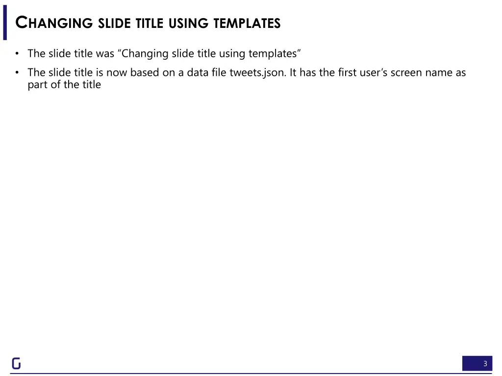c hanging slide title using templates