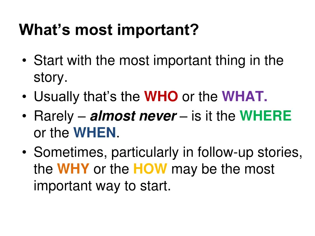 what s most important
