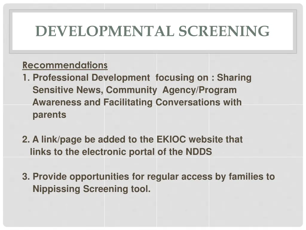 developmental screening