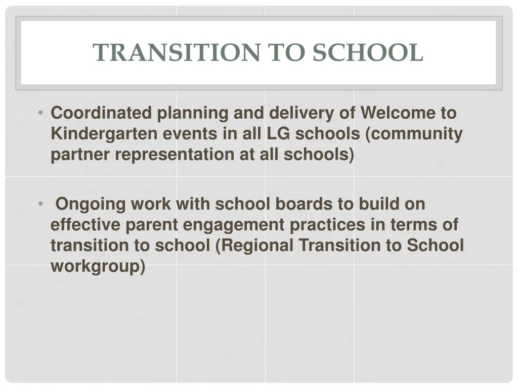 transition to school
