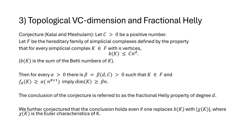 3 topological vc dimension and fractional helly