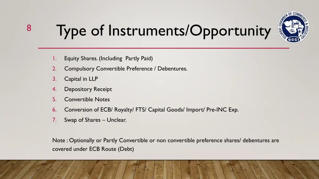type of instruments opportunity