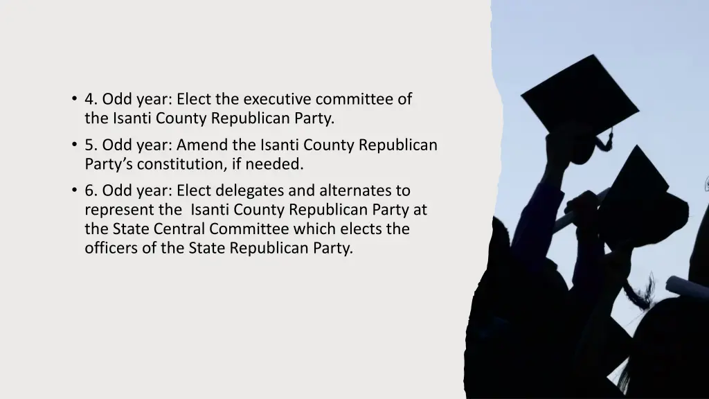 4 odd year elect the executive committee